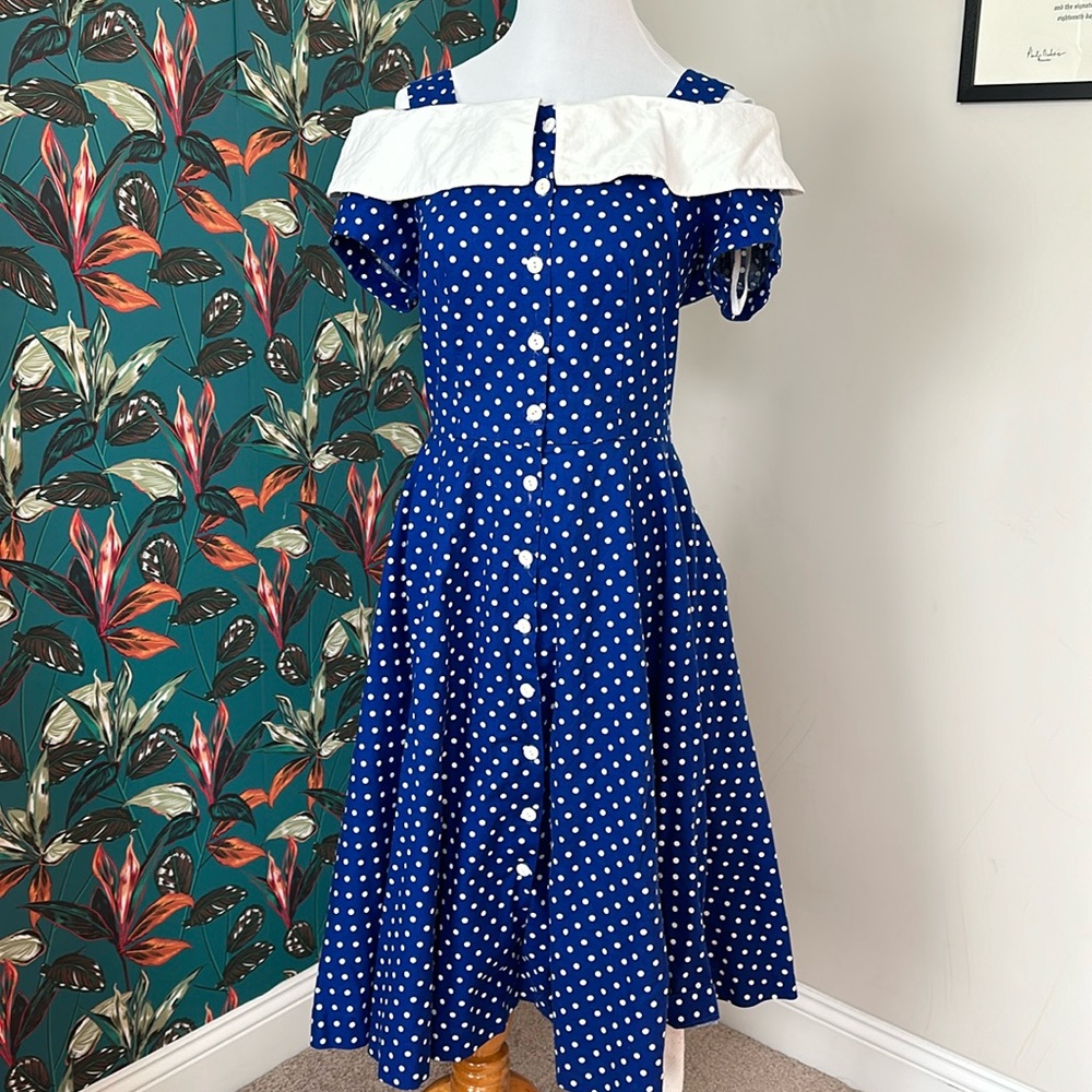 David Mitchell vintage 1970s polka dot dress